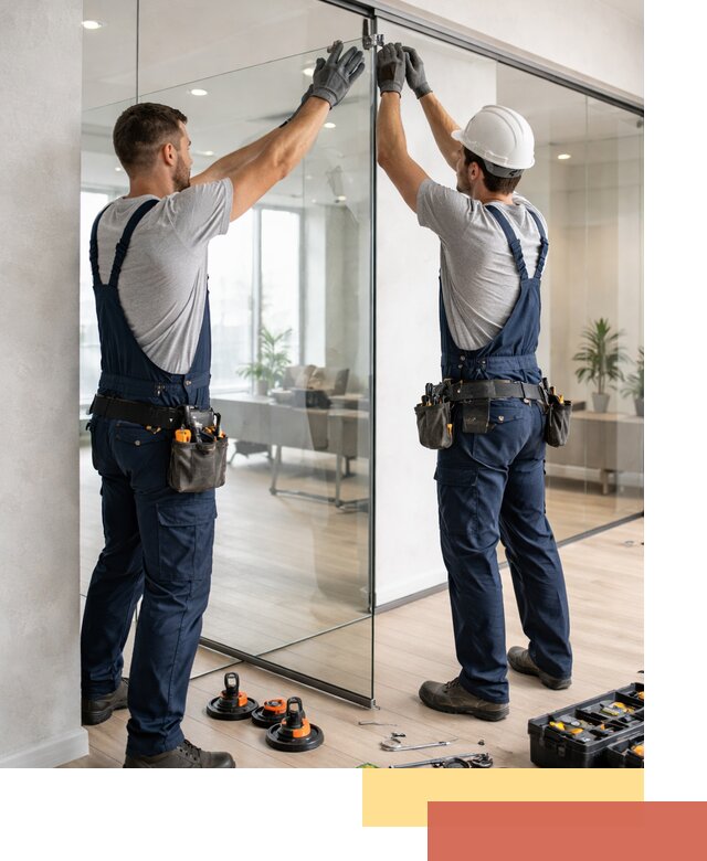 Безрамные стеклянные перегородки под ключ в Вязьме