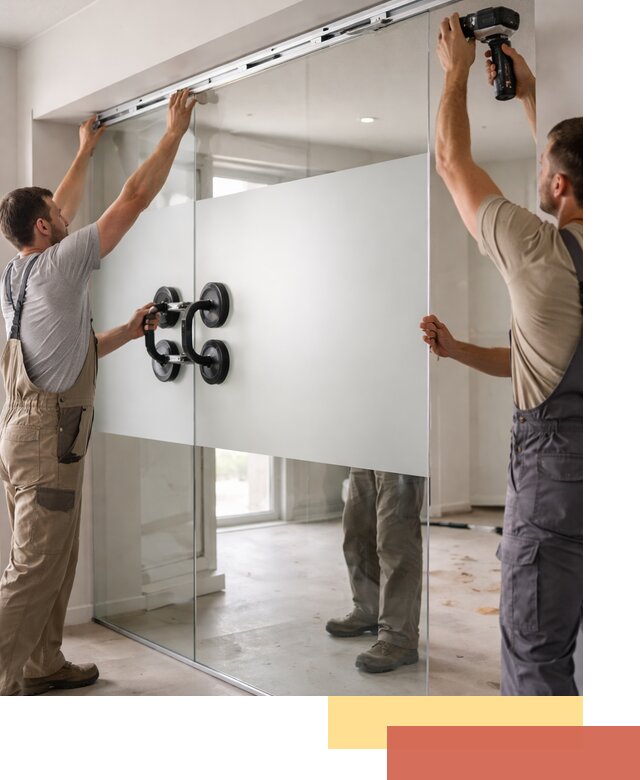 Матовые стеклянные перегородки под ключ в Вязьме