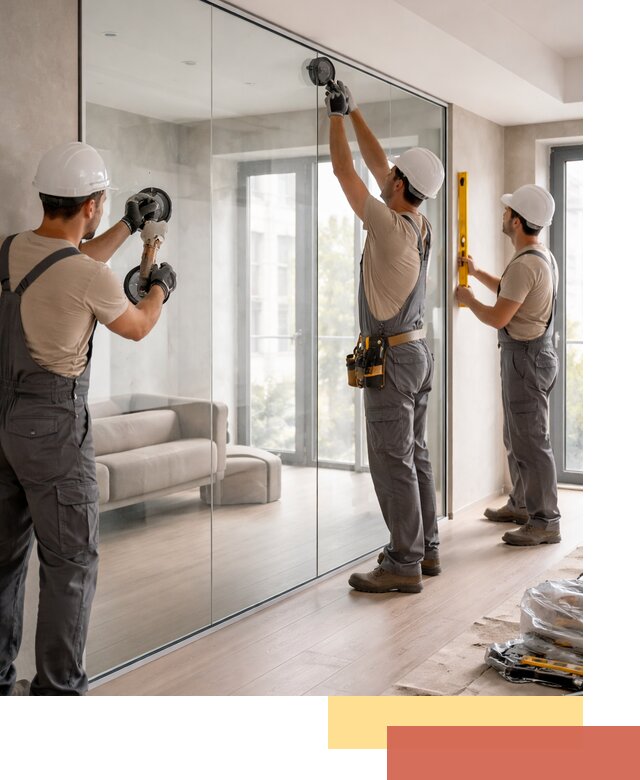 Перегородки из закаленного стекла в Вязьме для офисов и квартир