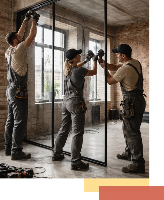 Стеклянные перегородки лофт — изготовление и монтаж в Вязьме