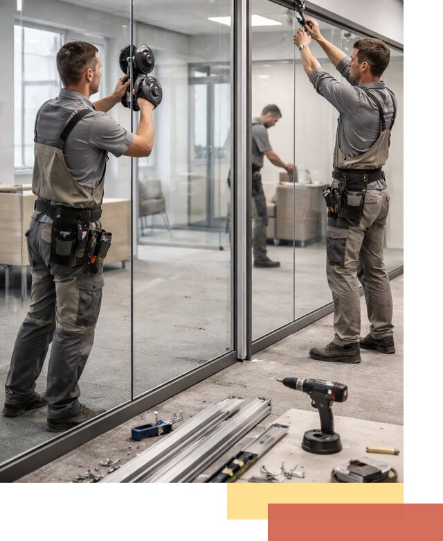 Стеклянные офисные перегородки под ключ в Вязьме