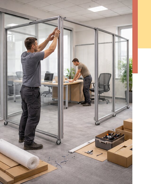 Мобильные офисные перегородки в Вязьме от 12853 руб. — установка под ключ | ОТДЕЛОЧНИК-Взь