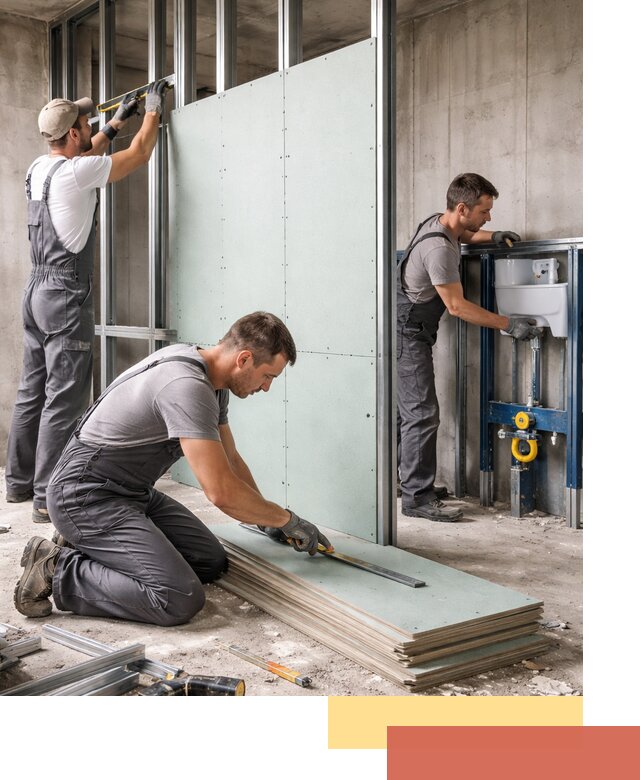 Монтаж и ремонт сантехнических перегородок в Вязьме