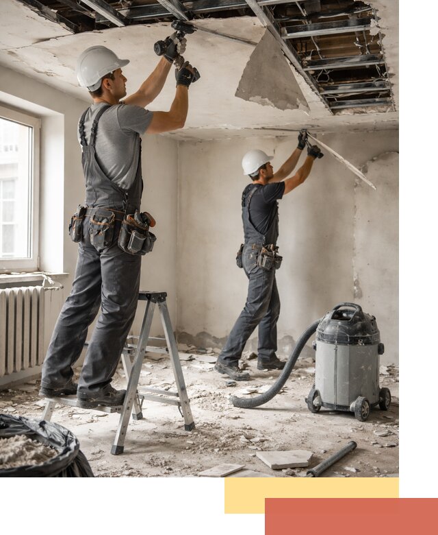 Демонтаж гипсокартонного потолка в Вязьме быстро и аккуратно