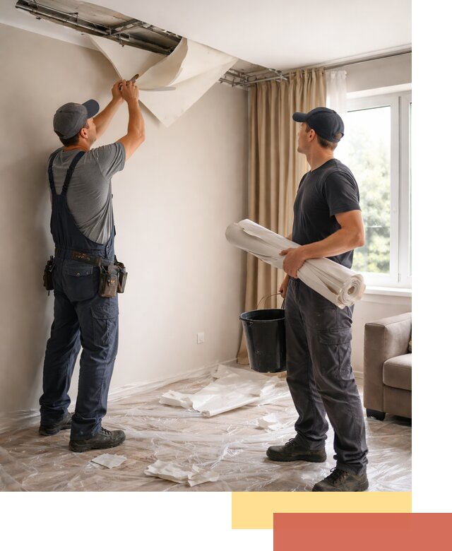 Демонтаж натяжного потолка в Вязьме быстро и аккуратно