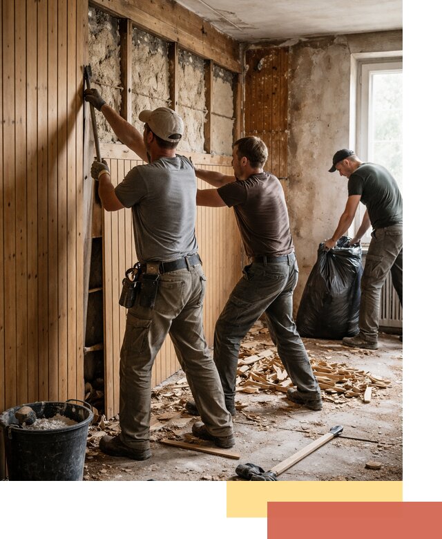 Демонтаж вагонки и вывоз материалов в Вязьме