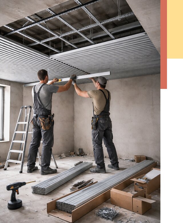 Монтаж реечного потолка в Вязьме от 4627 руб. под ключ | ОТДЕЛОЧНИК-Взь