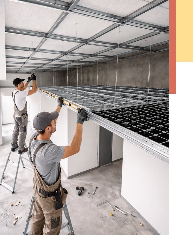 Монтаж потолка грильято в Вязьме от 463 руб./м² — быстрая сборка под ключ | ОТДЕЛОЧНИК-Взь