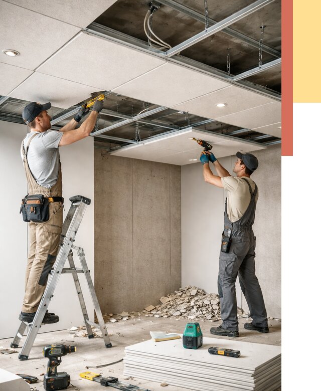 Монтаж акустического потолка в Вязьме от 6683 руб/м2 — быстро и недорого | ОТДЕЛОЧНИК-Взь