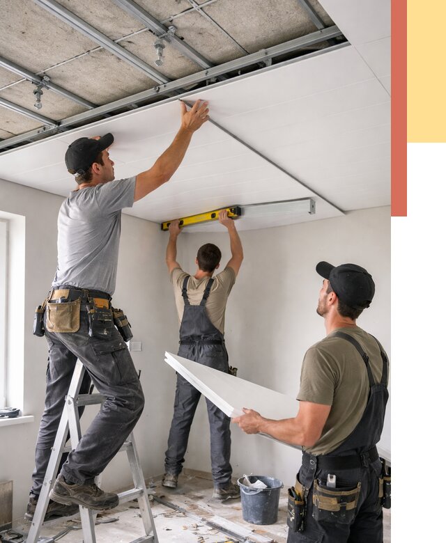 Монтаж потолка из ПВХ панелей в Вязьме от 3599 руб./м2 — быстро и недорого | ОТДЕЛОЧНИК-Взь