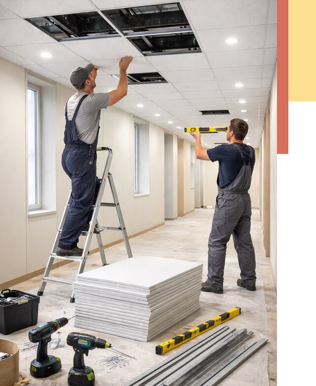 Ремонт потолка Армстронг в Вязьме от 4627 руб. — быстро и недорого | ОТДЕЛОЧНИК-Взь