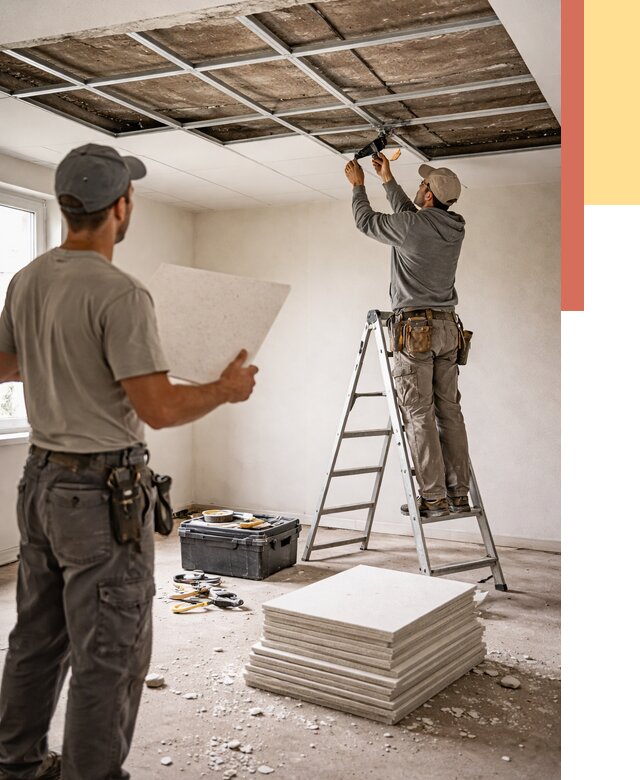 Замена плит подвесного потолка в Вязьме от 1799 руб. быстро и недорого | ОТДЕЛОЧНИК-Взь