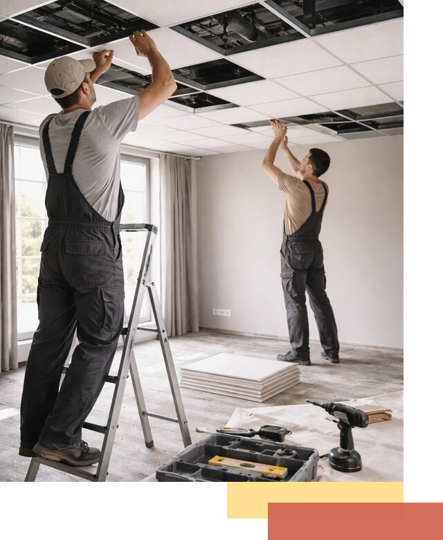 Замена плит подвесного потолка в Вязьме быстро и качественно