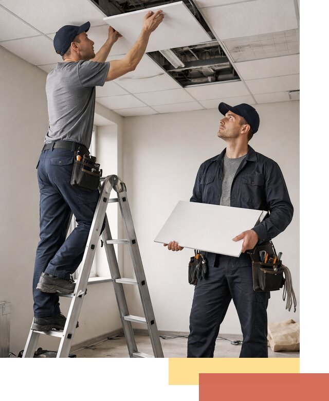 Обслуживание подвесного потолка в Вязьме — ремонт и чистка