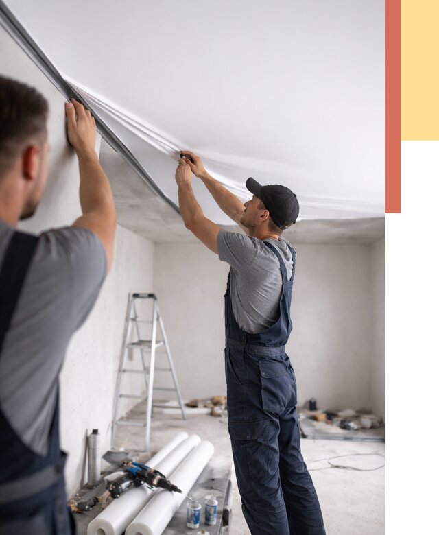 Монтаж матового натяжного потолка в Вязьме от 4627 руб./м² — быстро и недорого | ОТДЕЛОЧНИК-Взь