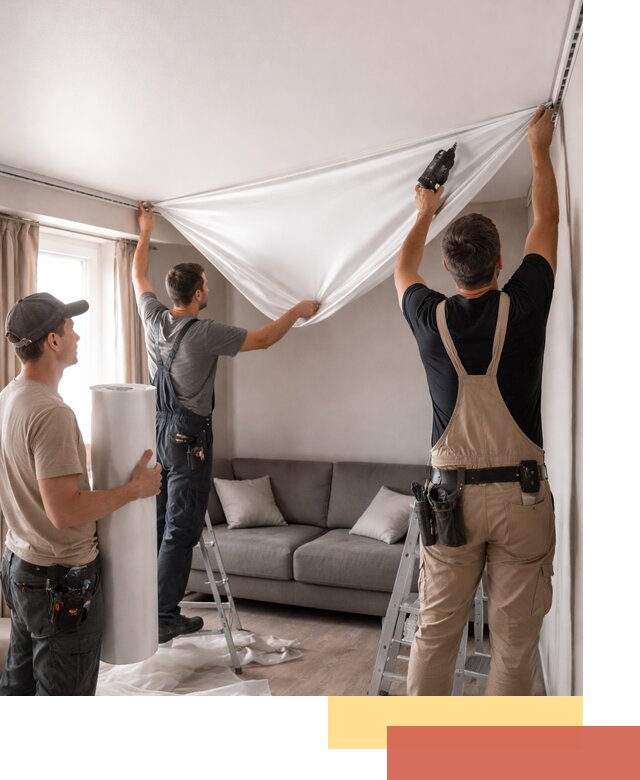 Монтаж сатинового натяжного потолка в Вязьме качественно и быстро