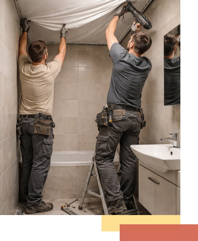 Монтаж натяжного потолка в ванной в Вязьме быстро и качественно