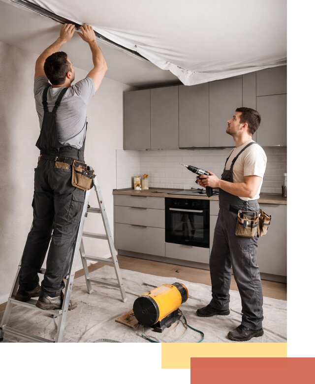 Монтаж натяжного потолка на кухне в Вязьме