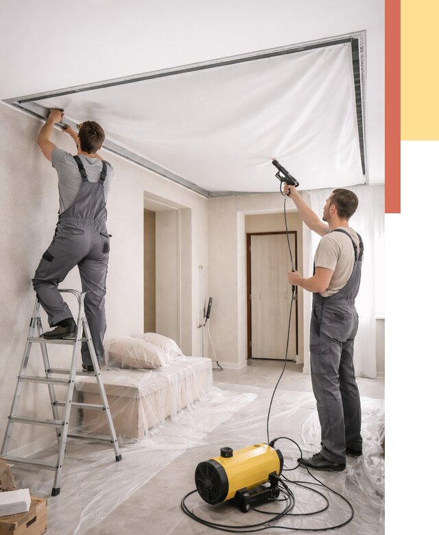 Монтаж натяжного потолка в прихожей в Вязьме от 2725 руб. под ключ | ОТДЕЛОЧНИК-Взь