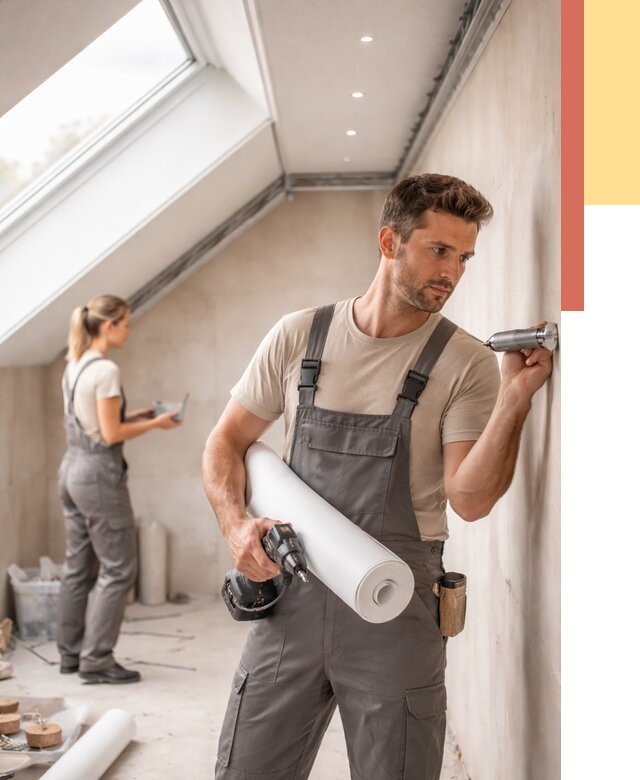 Монтаж натяжного потолка на мансарде в Вязьме от 3599 руб. | ОТДЕЛОЧНИК-Взь