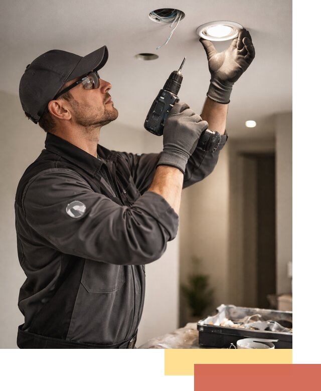 Установка точечных светильников в натяжной потолок в Вязьме