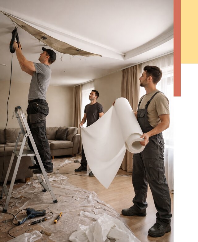 Замена полотна натяжного потолка в Вязьме от 9768 руб. быстро и недорого | ОТДЕЛОЧНИК-Взь