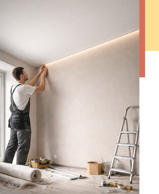 Теневые натяжные потолки в Вязьме от 8431 руб. под ключ | ОТДЕЛОЧНИК-Взь