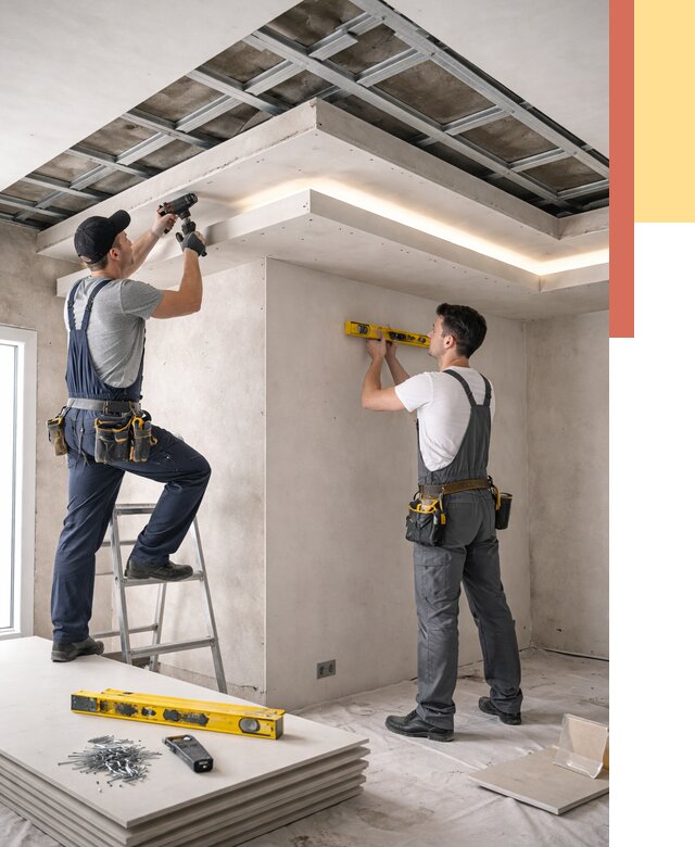 Двухуровневый потолок из гипсокартона в Вязьме от 1491 руб. под ключ | ОТДЕЛОЧНИК-Взь