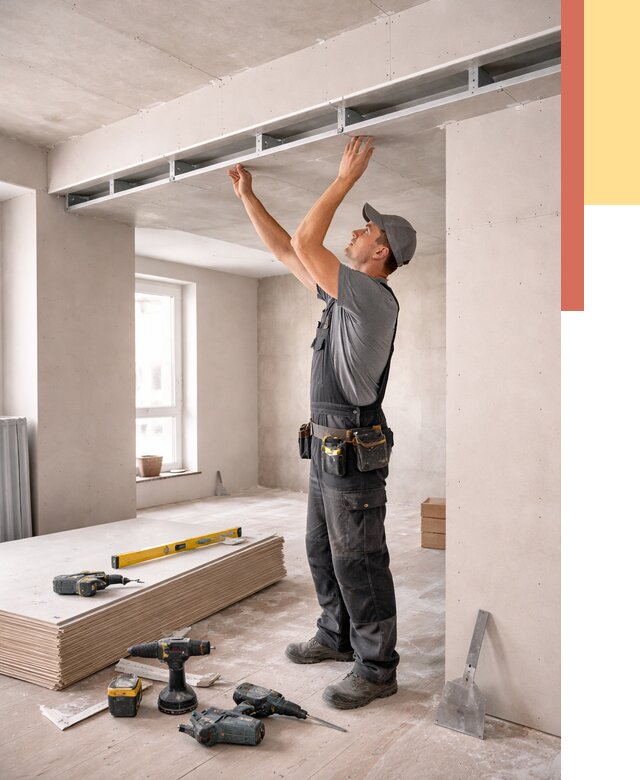 Потолок из гипсокартона с нишей в Вязьме от 1285 руб. под ключ | ОТДЕЛОЧНИК-Взь