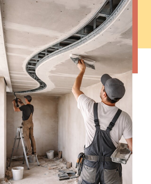 Криволинейный потолок из гипсокартона в Вязьме от 2159 руб./м2 | ОТДЕЛОЧНИК-Взь