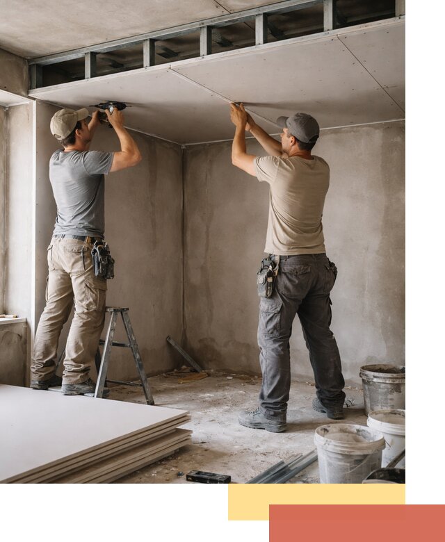 Короб из гипсокартона на потолке под ключ в Вязьме