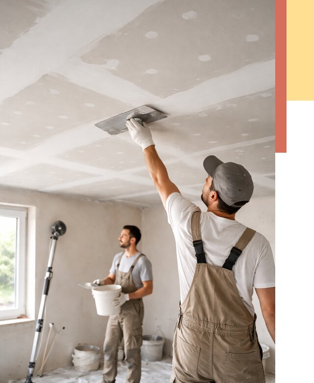 Шпаклевка потолка из гипсокартона в Вязьме от 3290 руб./м2 — услуги под ключ | ОТДЕЛОЧНИК-Взь