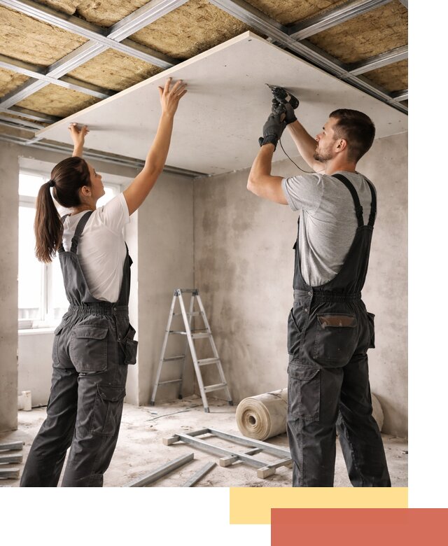 Звукоизоляция потолка из ГКЛ в Вязьме профессионально и надежно