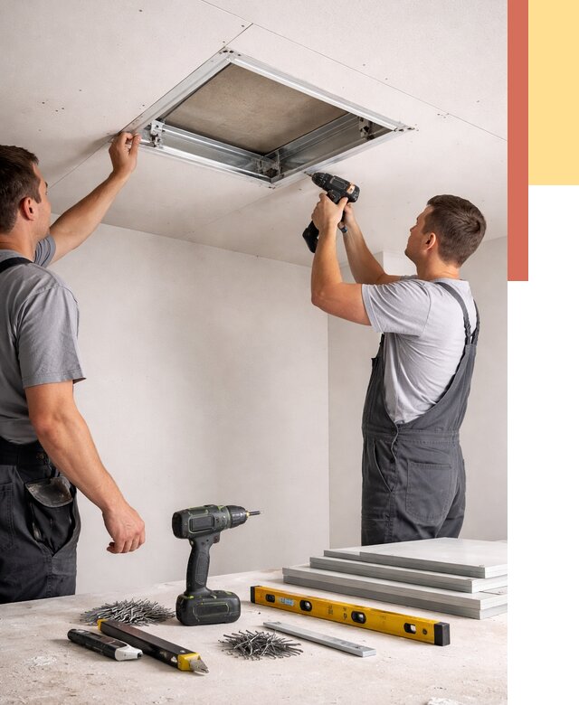 Установка люка в потолок ГКЛ в Вязьме от 2571 руб. под ключ | ОТДЕЛОЧНИК-Взь