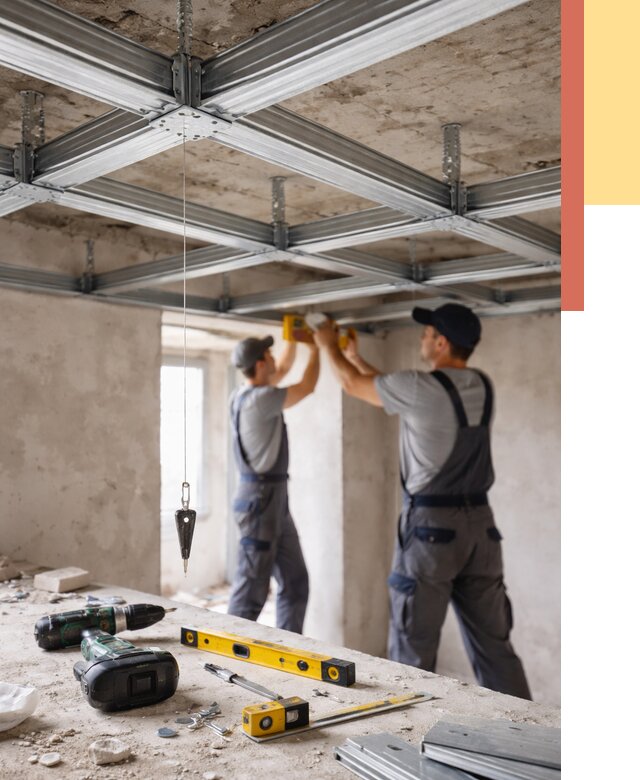 Монтаж каркаса потолка из профиля в Вязьме от 4627 руб. — услуги ОТДЕЛОЧНИК-Взь