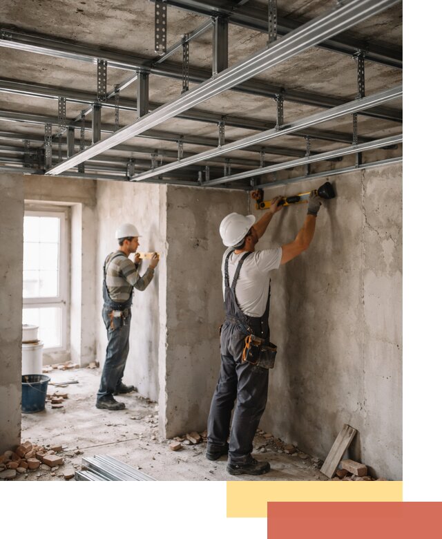 Монтаж каркаса потолка из профильного профиля в Вязьме