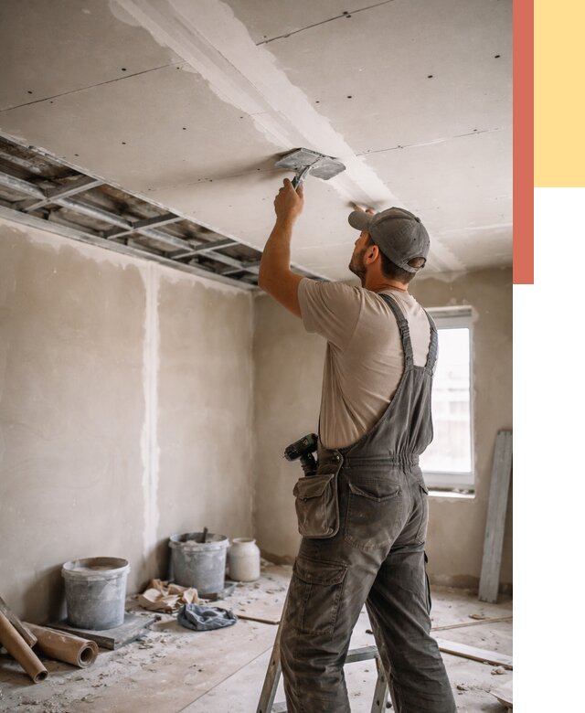 Ремонт потолка из гипсокартона в Вязьме от 668 руб./м² — быстро и недорого | ОТДЕЛОЧНИК-Взь