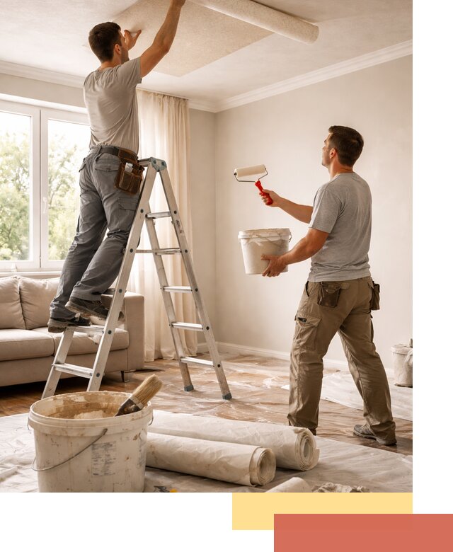 Поклейка обоев на потолок в Вязьме — качественно и быстро