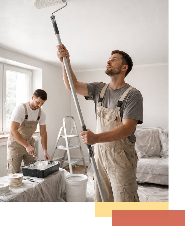 Покраска потолка водоэмульсионной краской в Вязьме