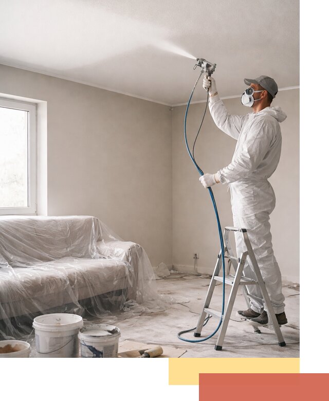 Покраска потолка краскопультом в Вязьме быстро и качественно