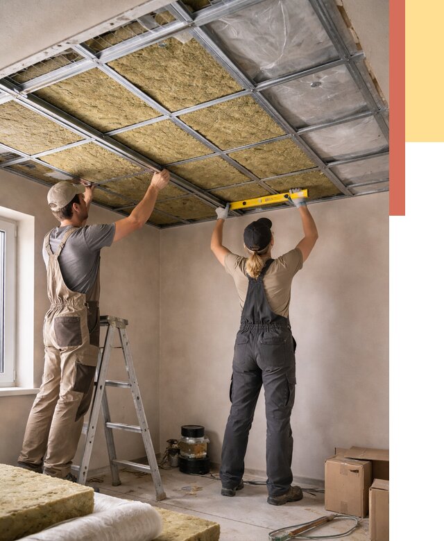 Шумоизоляция потолка в Вязьме от 1285 руб. под ключ — услуги ОТДЕЛОЧНИК-Взь